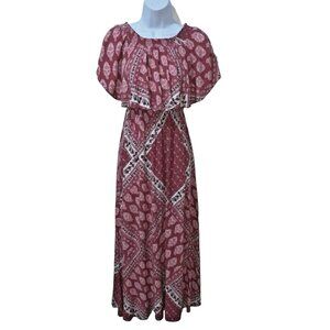 Show Me Your Mumu Baby Haci Pink Floral Paisley Off The Shoulder Maxi Dress S